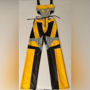 Stylish Yellow and Black Jumpsuit